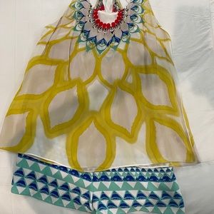 Free People Two piece overlay romper set